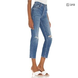 MOTHER Tomcat High-Rise Destroyed Jeans - Medium Blue
